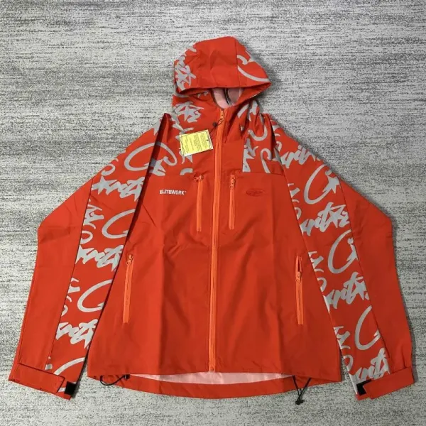 Elitework Graffiti Print Hooded Windbreaker Black - 10