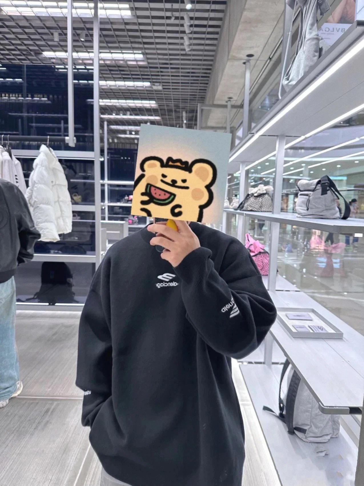 Balenciaga Logo-Embroidered Oversized Knit Sweater Black - 16