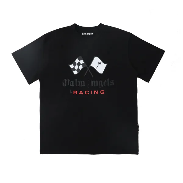 Palm Angels Racing Flag Black T-Shirt - 1