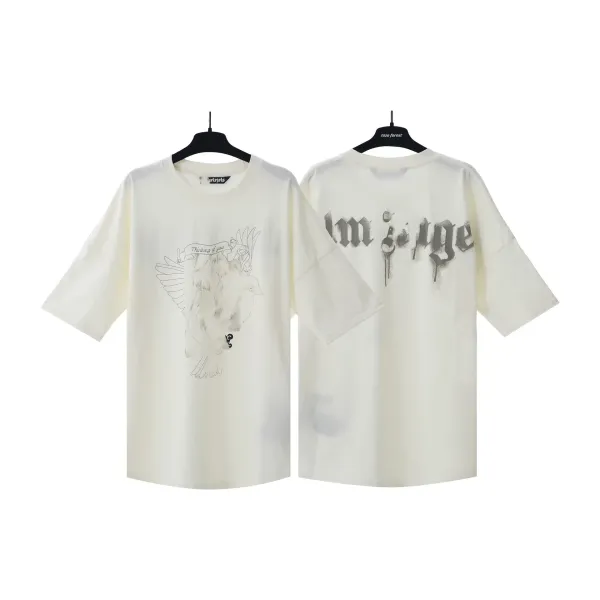 Design Zozo Forest Dove Print Oversized T-Shirt Off-White T-Shirts - 1