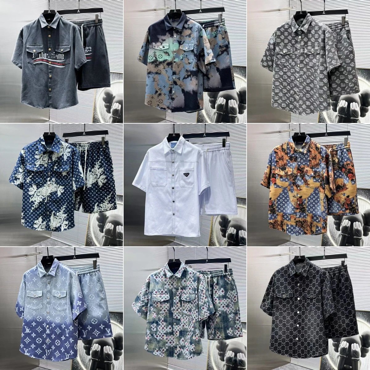 Louis Vuitton Patterned Short Sleeve Shirt and Shorts Set