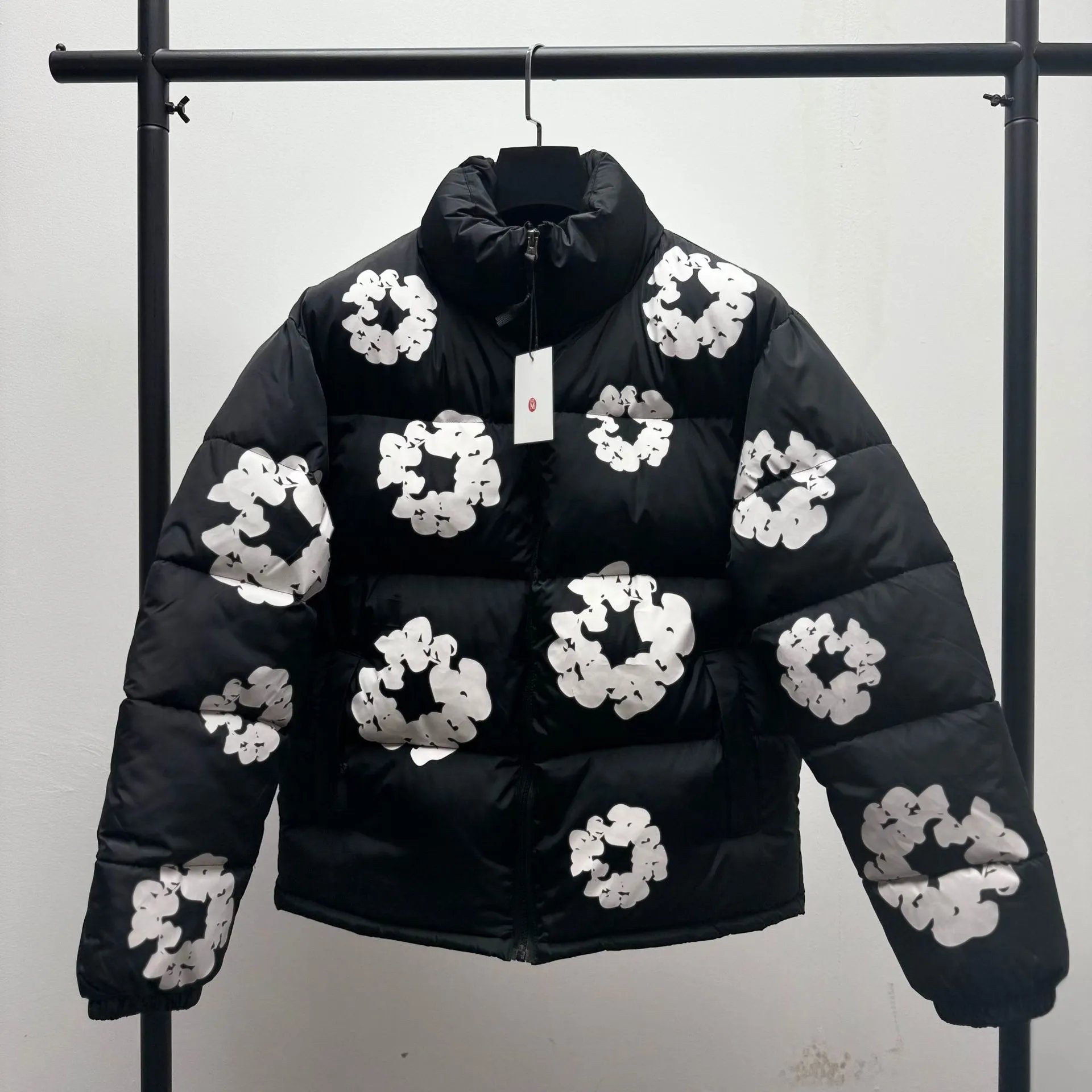 Moncler Genius x Hiroshi Fujiwara Fragment Design Floral Print Black Down Jacket - 1