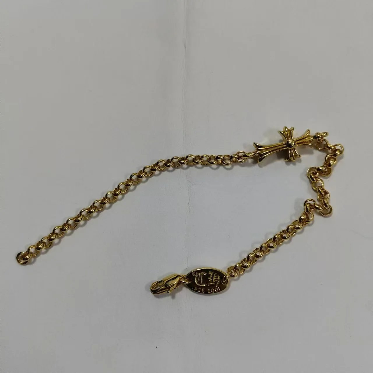 Golden cross pearl necklace SKU image