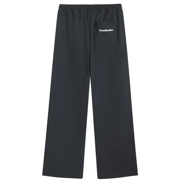 Acne Studios Logo Patch Wide-Leg Sweatpants Black - 4