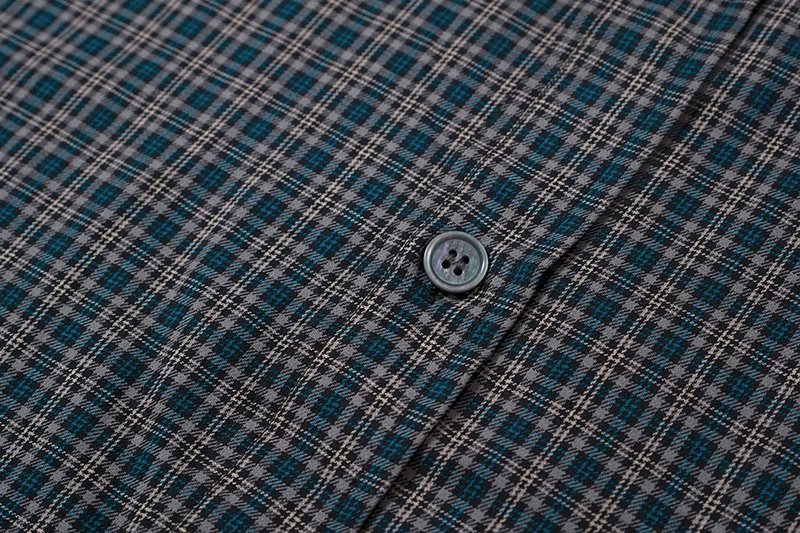Design Patchwork Plaid Shirt in Red-Brown and Beige - 8