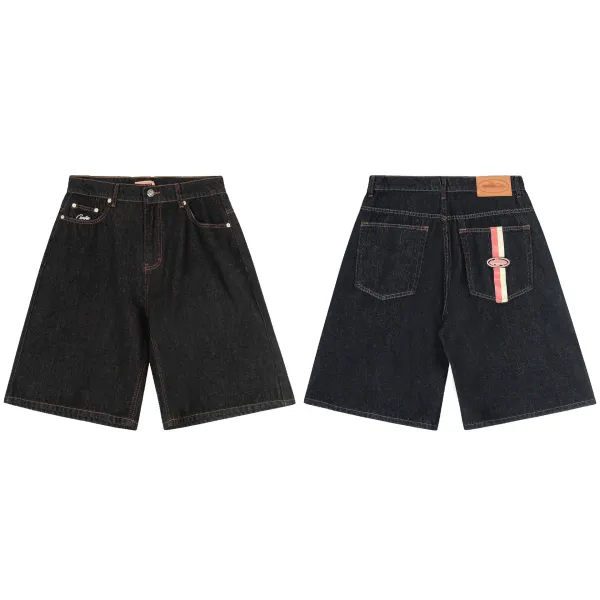 Denim Tears Wide-Leg Denim Shorts Black - 1