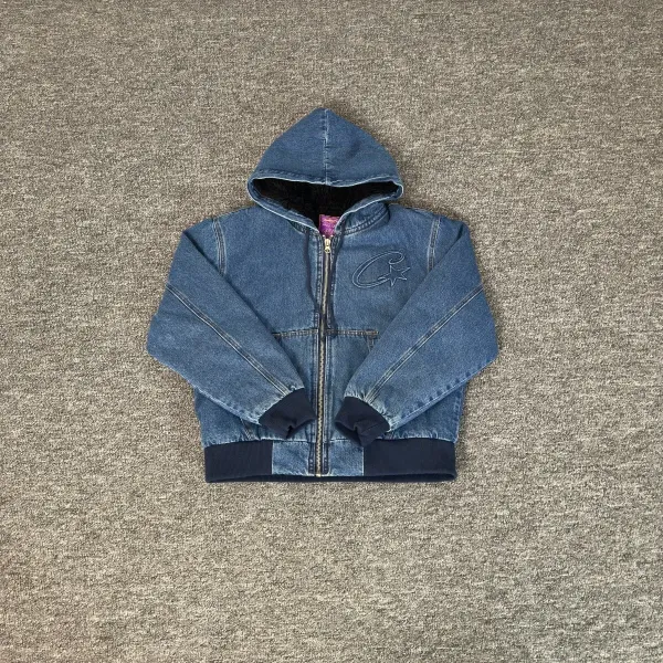 Denim Tears Denim Hooded Jacket Blue Outerwear - 1