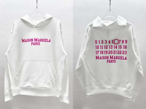 Maison Margiela Numbered Logo Hoodie White - 1