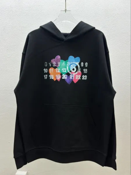 Maison Margiela x MM6 Maison Margiela Heart Calendar Hoodie Black - 1