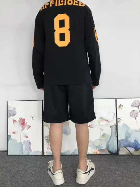 Supreme Football Jersey Black/White/Olive/Red Long Sleeve Shirt - 37