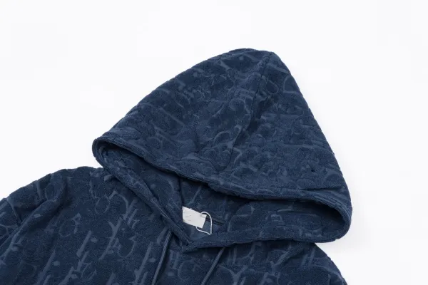 Dior Oblique Velvet Hoodie Navy - 14