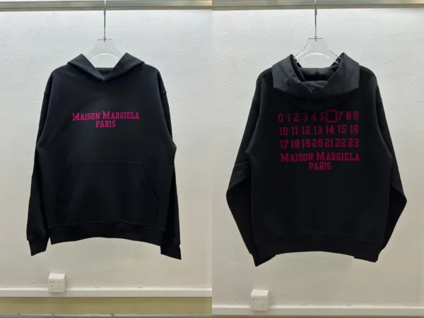 Maison Margiela Numbered Logo Hoodie Black - 1