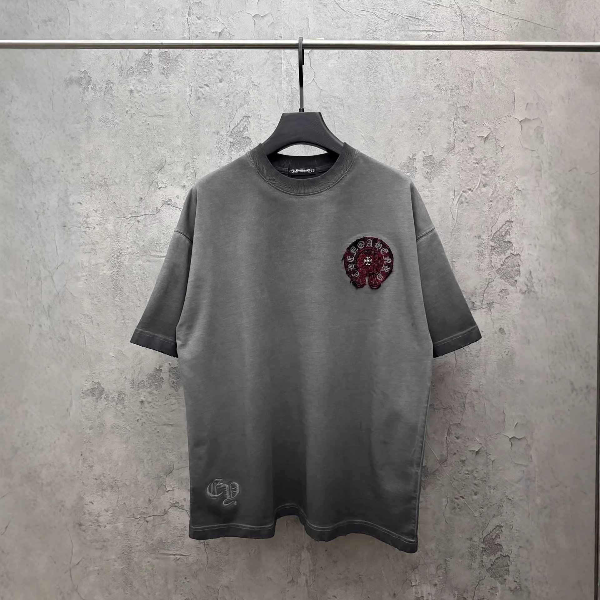 Chrome Hearts Classic American Short Sleeve Sanskrit Horseshoe Embroidery Loose Fit Unisex Crew Neck T-Shirt