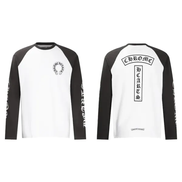 Chrome Hearts Horseshoe Raglan Long-Sleeve T-Shirt White/Black - 1