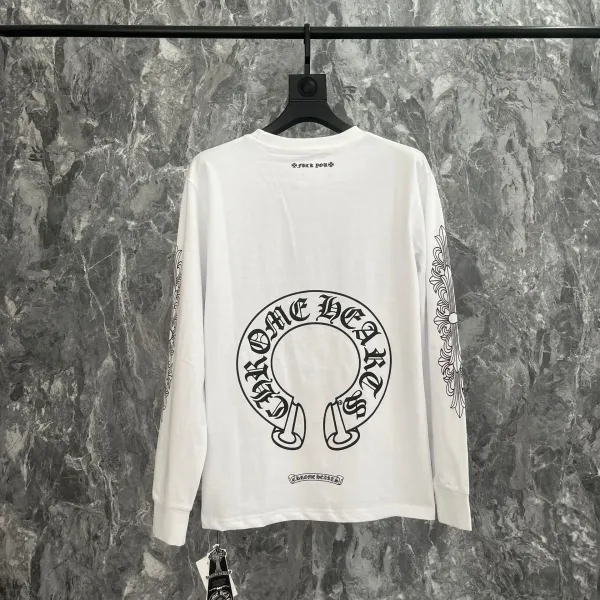 Chrome Hearts Circle Logo Long Sleeve T-Shirt White - 1