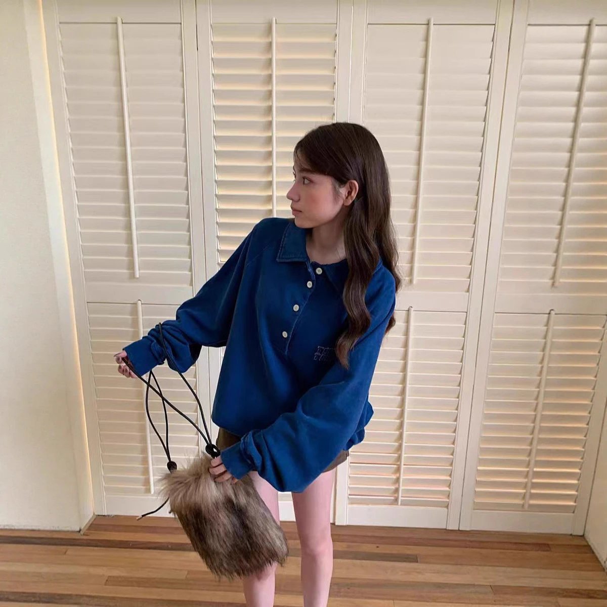 Blue Oversized Polo 