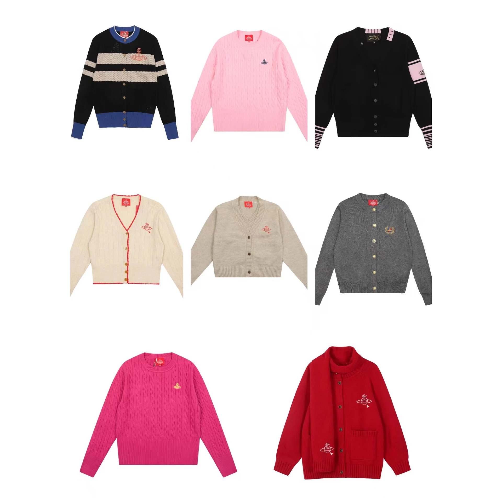 Spring New Saturn Embroidery Knit Sweater with Peter Pan Collar, Korean-Style Fitted Slim Fit