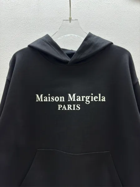 Maison Margiela Logo Print Black Hoodie - 1