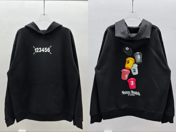 Maison Margiela Coffee Cup Graphic Hoodie Black - 1