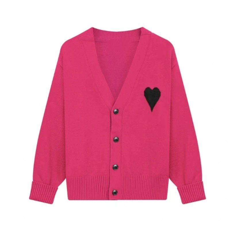 Rose red【A 05 Jacquard cardigan】 SKU image