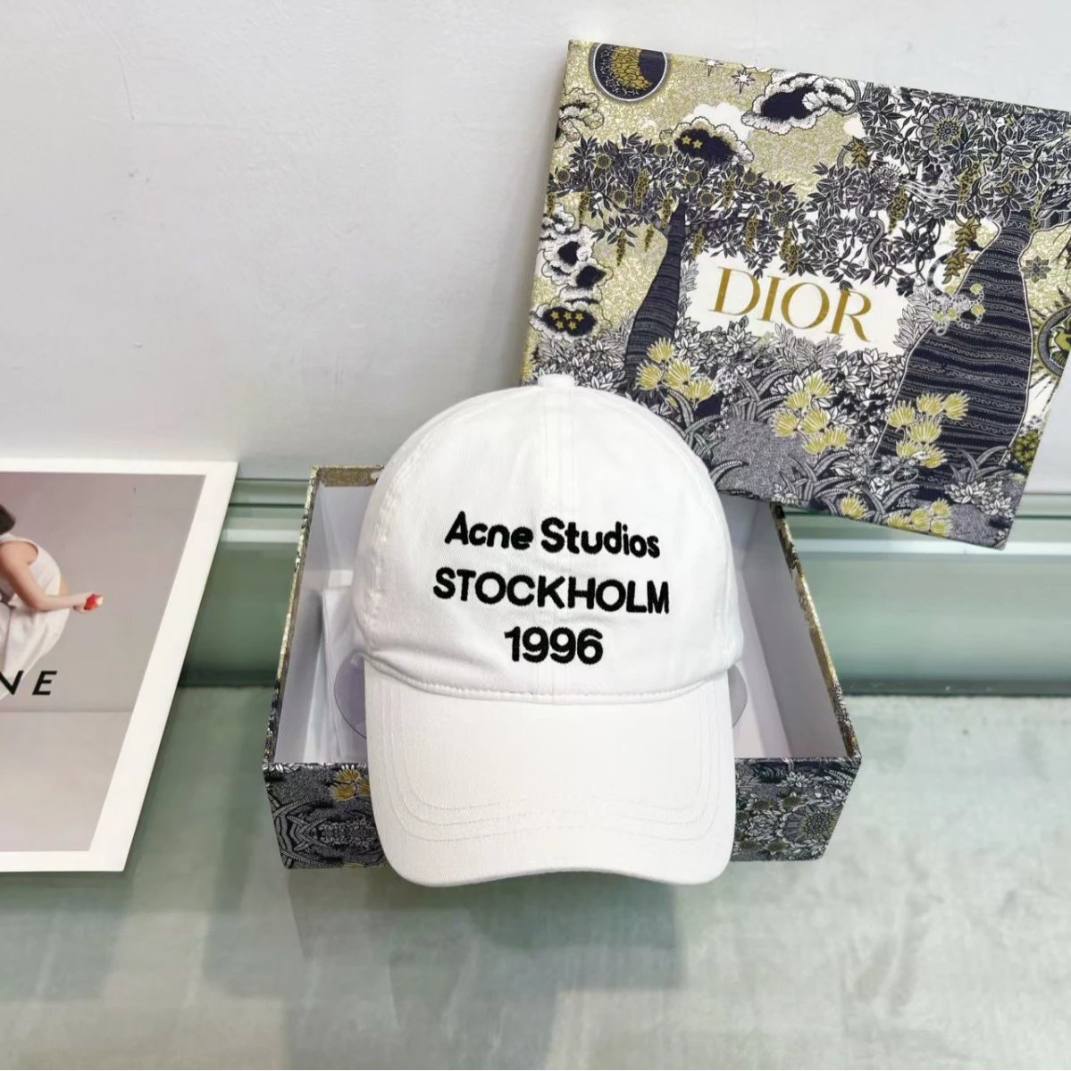 Acne Studios White Baseball Cap