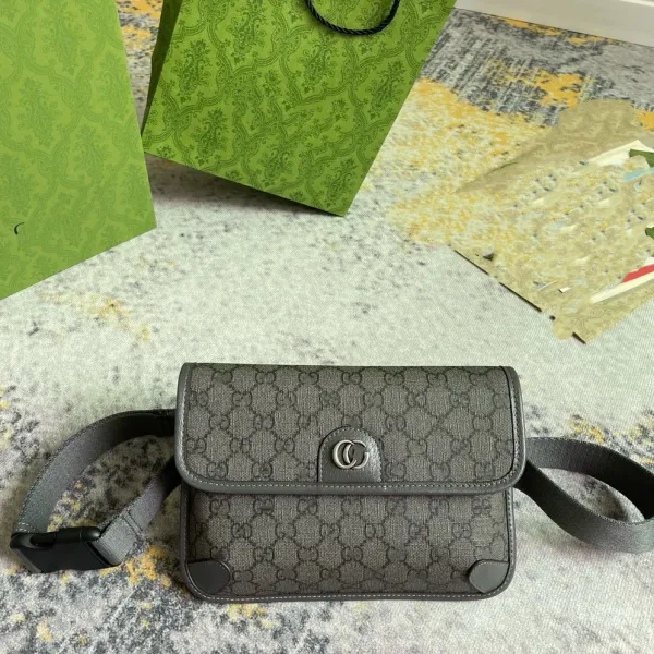 Gucci GG Marmont Belt Bag Gray Monogram Canvas - 1
