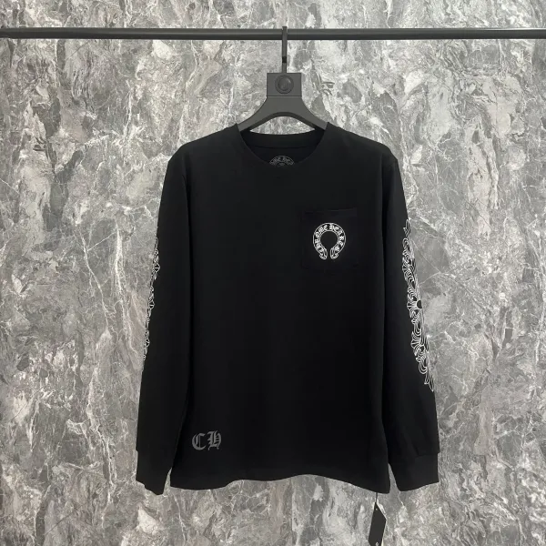 Chrome Hearts Long Sleeve Pocket Tee Black - 1