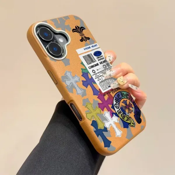 Chrome Hearts x iPhone Case Multicolor Cross Print Phone Case - 1