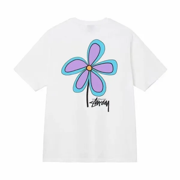 Stüssy Flower Graphic White T-Shirt - 1
