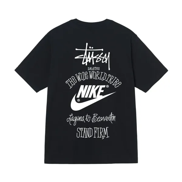 Stüssy x Nike The Wide World Tribe Black T-Shirt - 1