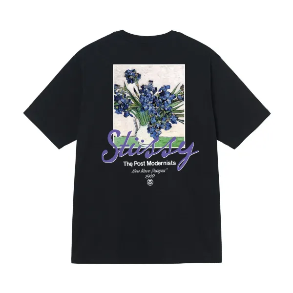 Stüssy x Van Gogh Irises Graphic Black T-Shirt - 1