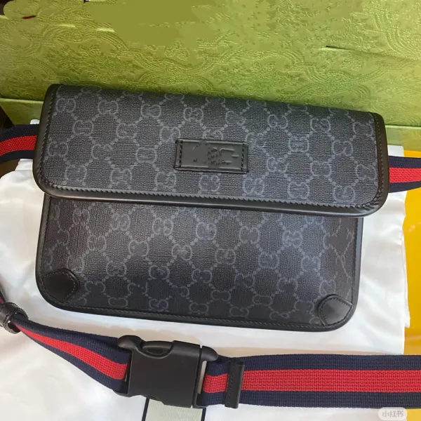Gucci Ophidia GG Belt Bag Black Monogram Canvas - 1