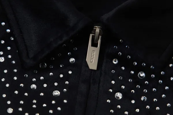 Gucci Horsebit Crystal-Embellished Velvet Jacket Black - 11