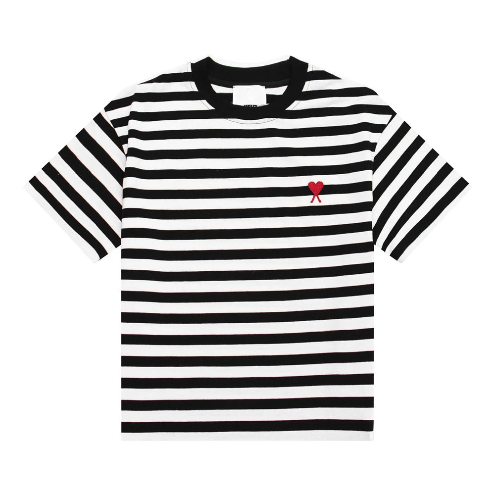 AMI Small Heart Striped T-Shirt photo 2