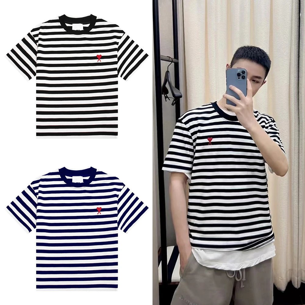 AMC Striped T-Shirt Black/Blue White Stripe