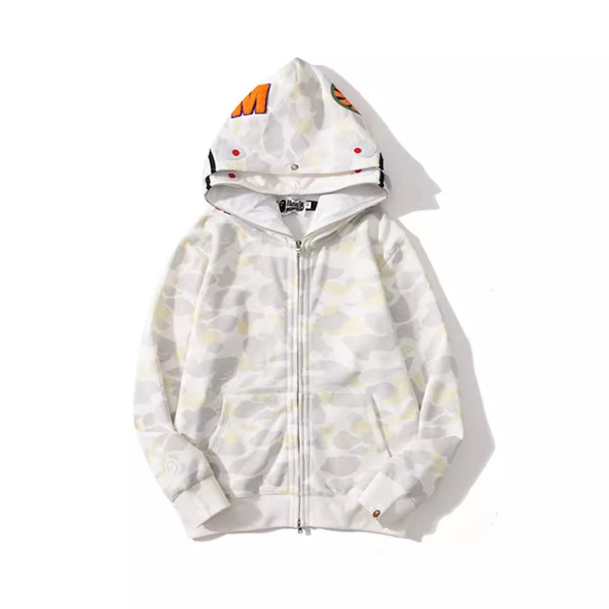 A Bathing Ape White Camo Zip-Up Hoodie