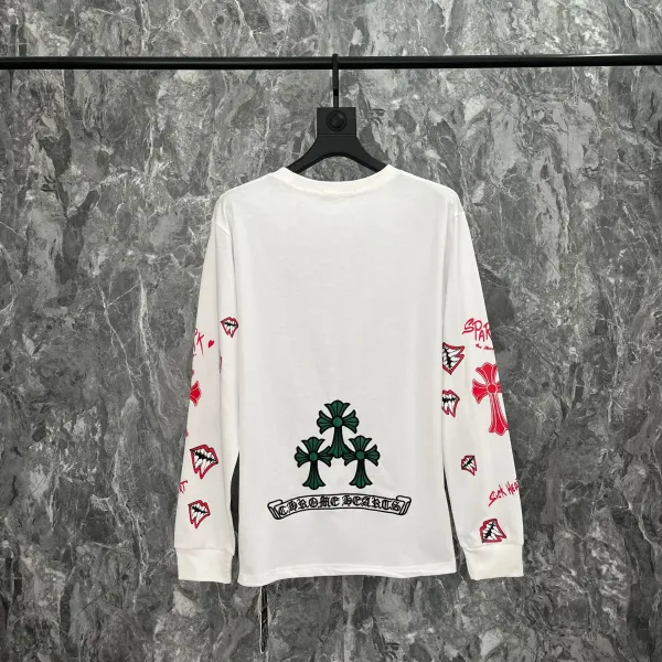Chrome Hearts Triple Cross White Long-Sleeve T-Shirt - 1
