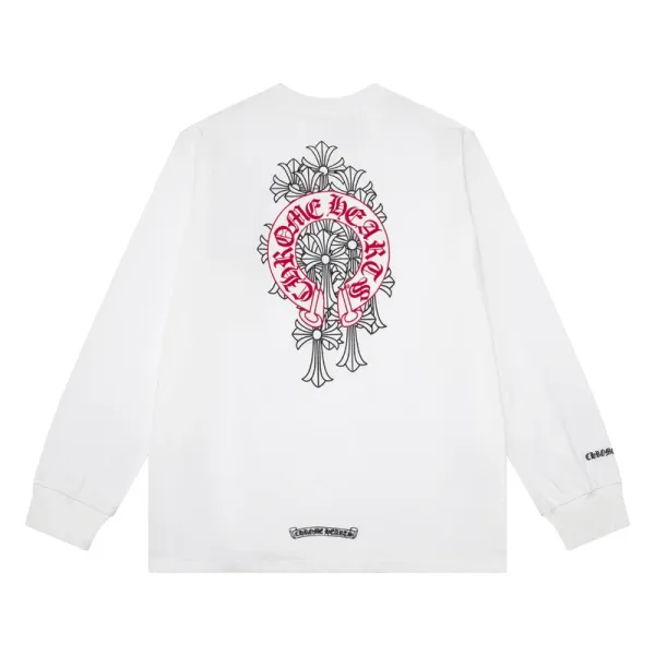 Chrome Hearts Floral Cross Long Sleeve T-Shirt White - 1
