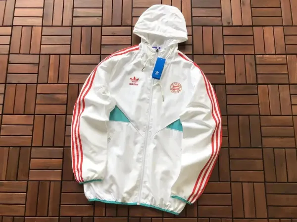 Adidas Originals x FC Bayern Munich Windbreaker White Red Teal Windbreaker - 1