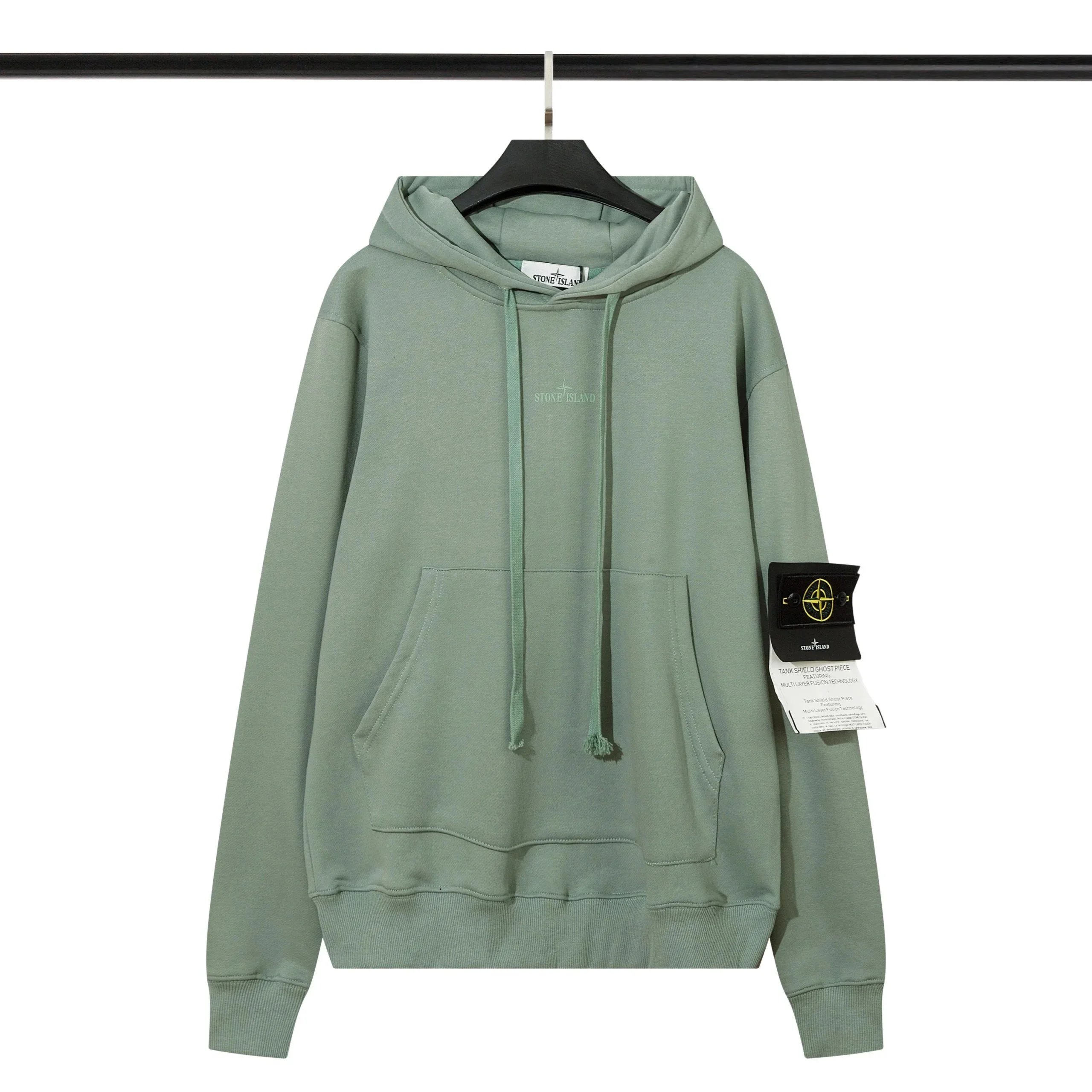 Stone Island Tank Shield Ghost Piece Sage Green Hoodie