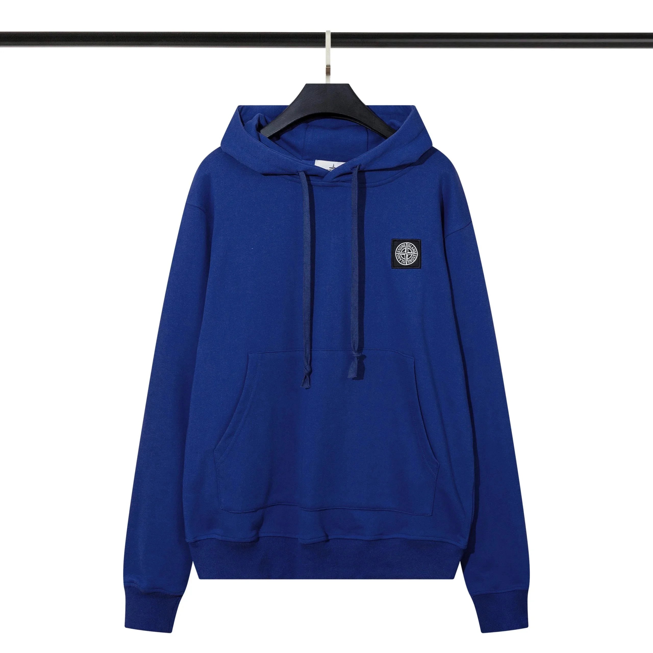 Stone Island Logo Patch Hoodie Royal Blue - 1