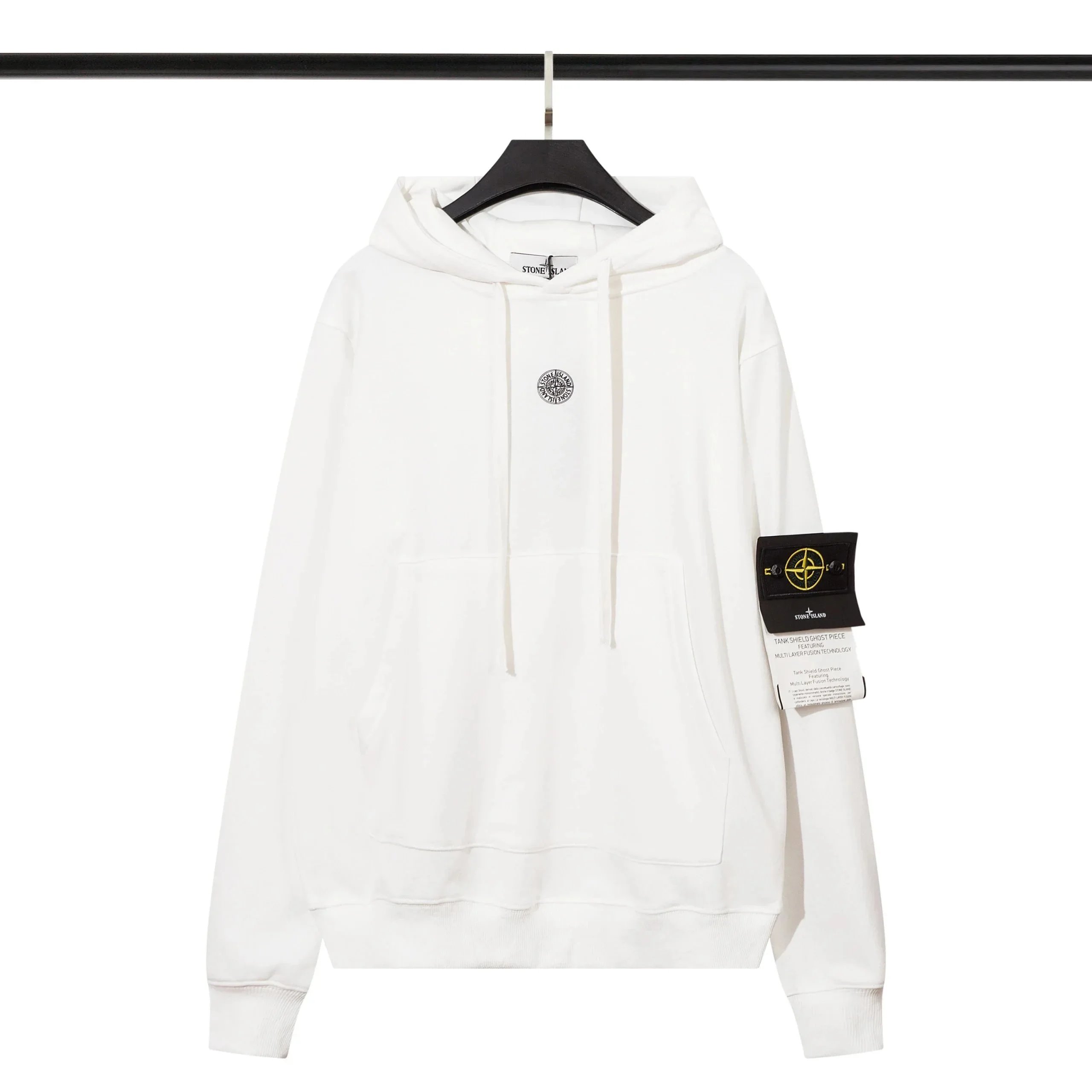 Stone Island Tank Shield Ghost Piece White Hoodie