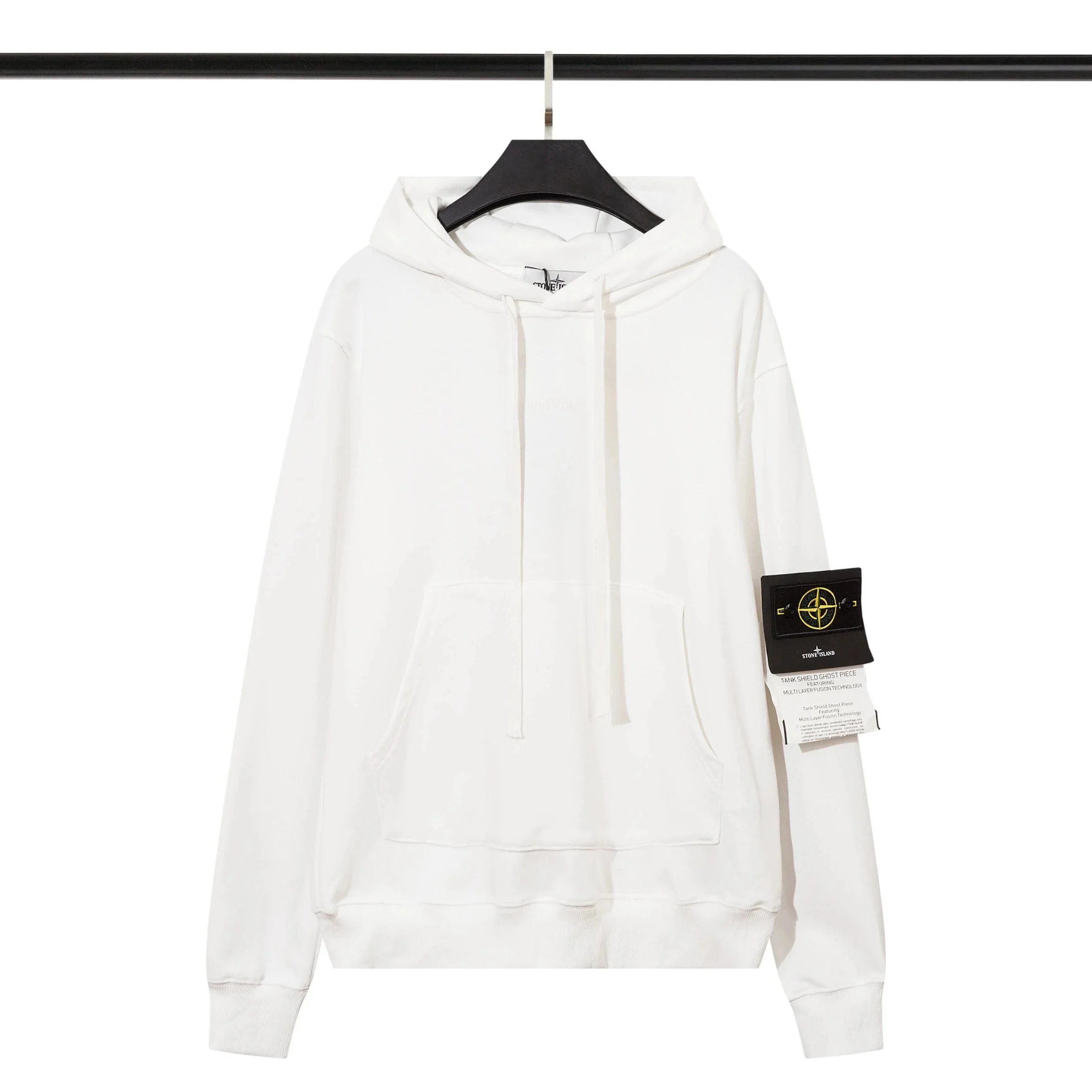 Stone Island Tank Shield Ghost Piece White Hoodie