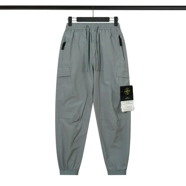 Stone Island Tank Shield Ghost Piece Gray Cargo Pants - 1