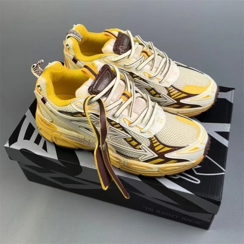 Unbranded Sneakers Chunky mesh with three-arrow side overlays — Sunflower color