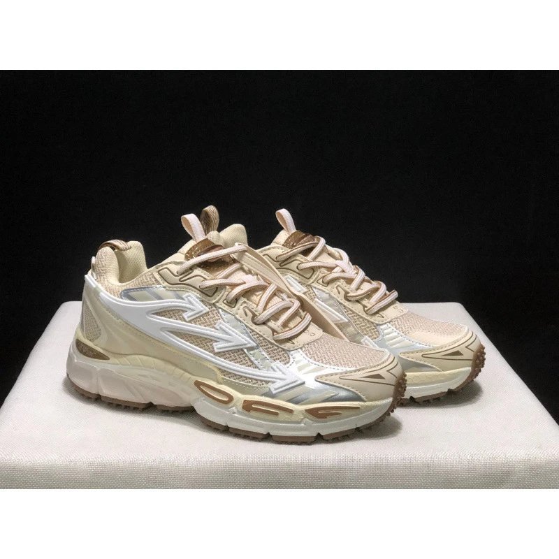 Unbranded Sneakers Chunky mesh with three-arrow side overlays — Khaki color