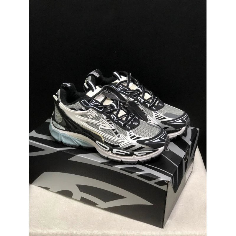 Unbranded Sneakers Chunky mesh with three-arrow side overlays — Silver, white, and black