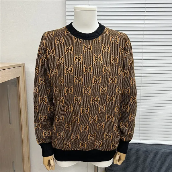 Gucci GG Monogram Knit Sweater Brown - 1