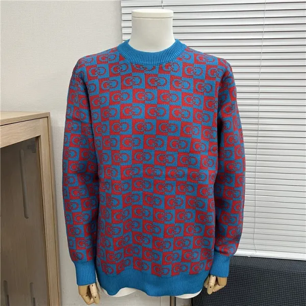 Gucci GG Marmont Knit Sweater Blue Red Multicolor Sweater - 1