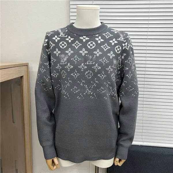 Louis Vuitton Monogram Knit Sweater Gray - 1